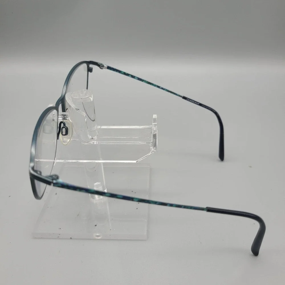Charmant Titanium Perfection Eyeglasses Navy Blue Teal Pattern 52-15-135 Frames